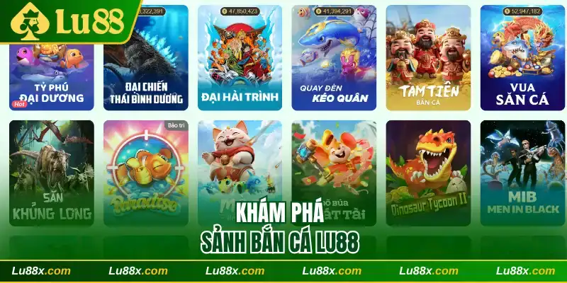 Khám phá sảnh Bắn cá Lu88